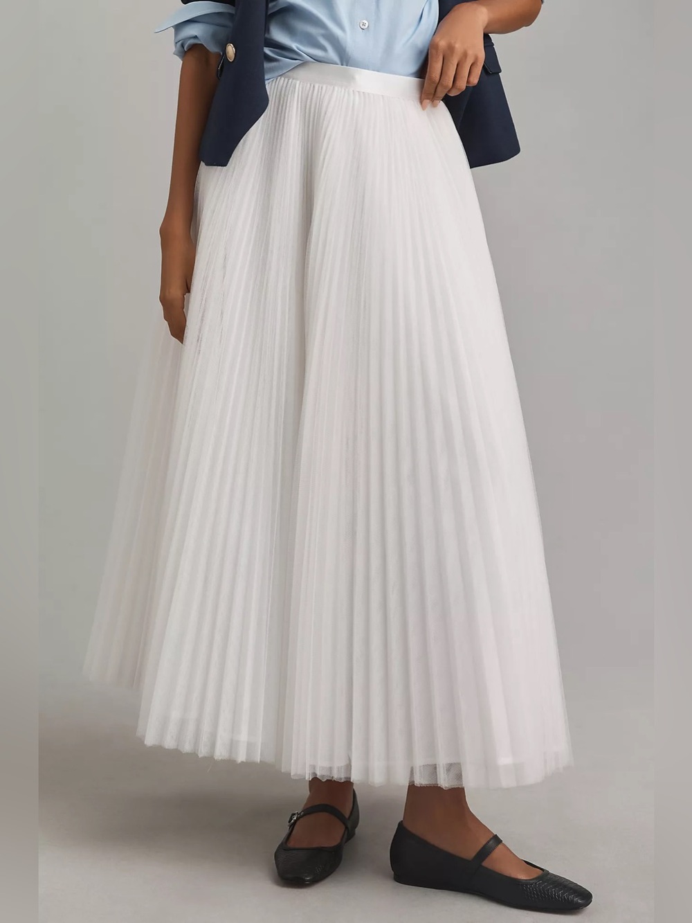 NWOT Hutch Pleated Tulle Midi Skirt
